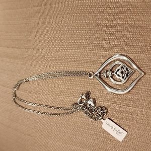 New Brighton Casablanca Jewel Soft Teardrop Crystal Silver Pendant Necklace